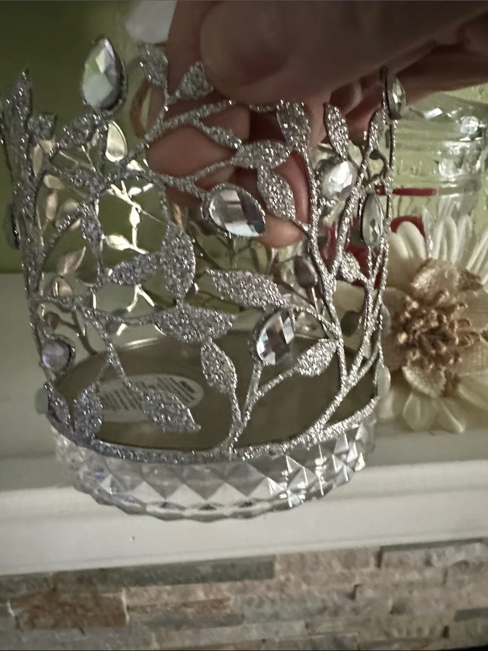 NEW BBW SPARKLING GLITTER 3 WICK CANDLE SLEEVE